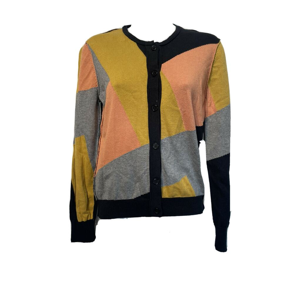 YAL color block button up cardigan Size S